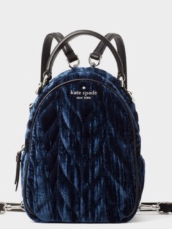 kate spade Handbags - kate spade Quilted Velvet Mini Backpack - Deep Navy
